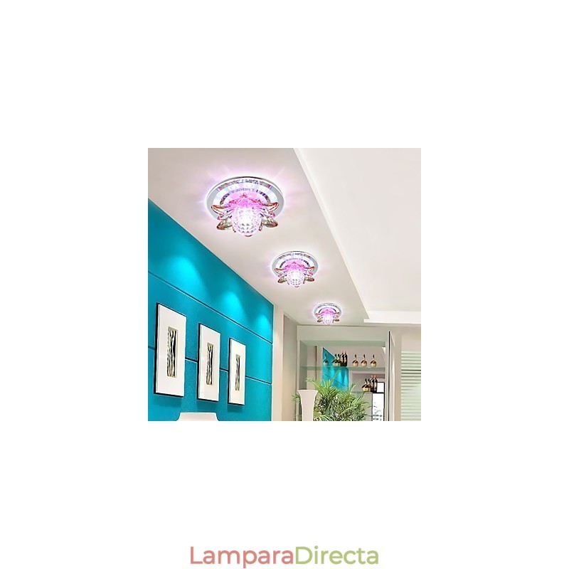 Lámpara de techo circular de cristal con tubo de luz para absorber la luz de la cúpula.