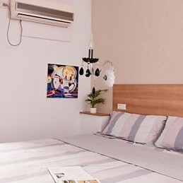 Lámpara de pared de cristal negro con bombilla de vela