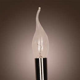 Lámpara de pared de cristal negro con bombilla de vela