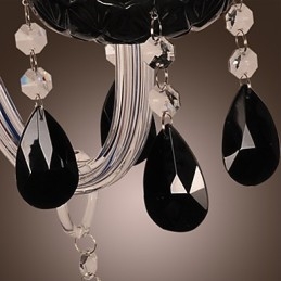 Lámpara de pared de cristal negro con bombilla de vela