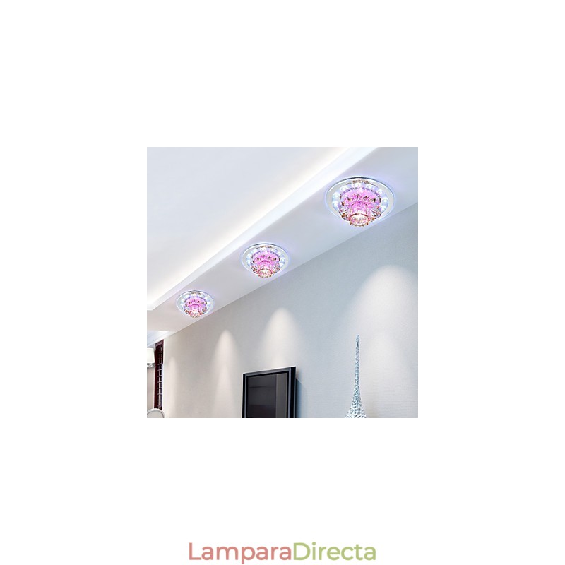 Lámpara de techo circular de cristal con tubo de luz para absorber la luz de la cúpula.