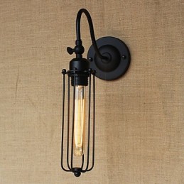 Lámpara de pared minimalista de estilo americano, estilo rústico, color negro mate, para sala de estar, dormitorio, balcón, lámpara de noche