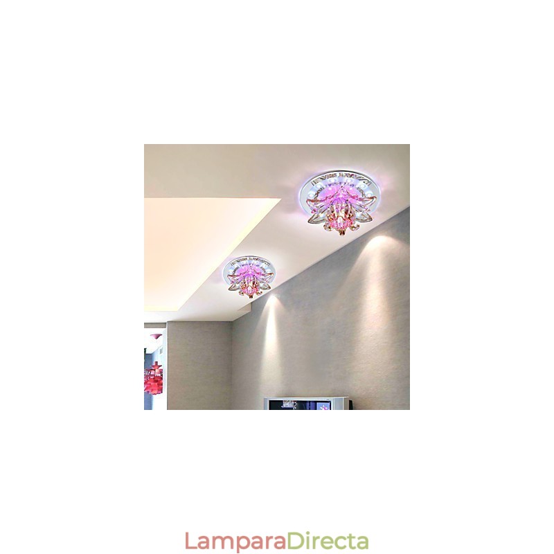 Lámpara de techo circular de cristal con tubo de luz para absorber la luz de la cúpula.