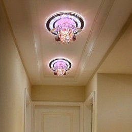 Lámpara de techo circular de cristal con tubo de luz para absorber la luz de la cúpula.