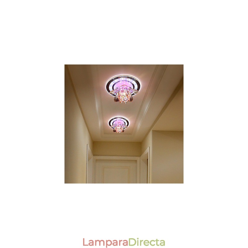 Lámpara de techo circular de cristal con tubo de luz para absorber la luz de la cúpula.