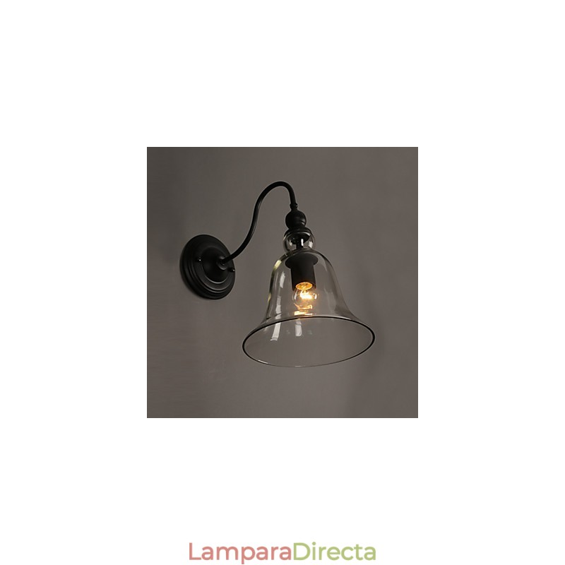 Lámpara de pared de cristal con forma de campana que restaura las antiguas formas de iluminación del jardín.