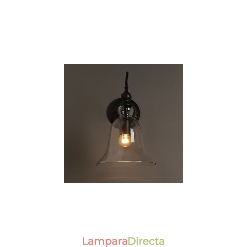 Lámpara de pared de cristal con forma de campana que restaura las antiguas formas de iluminación del jardín.