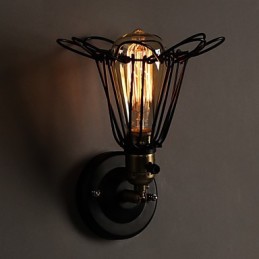 Lámpara de pared de hierro forjado con estilo loft americano que restaura las antiguas costumbres.