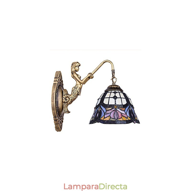 Lámpara de pared de hierro forjado creativa, estilo rural, estilo europeo, con luces de cristal