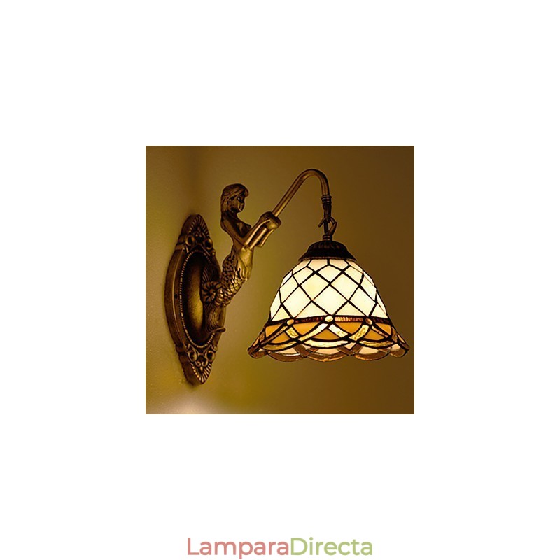 Lámpara de pared de hierro forjado creativa, estilo rural, estilo europeo, con luces de cristal