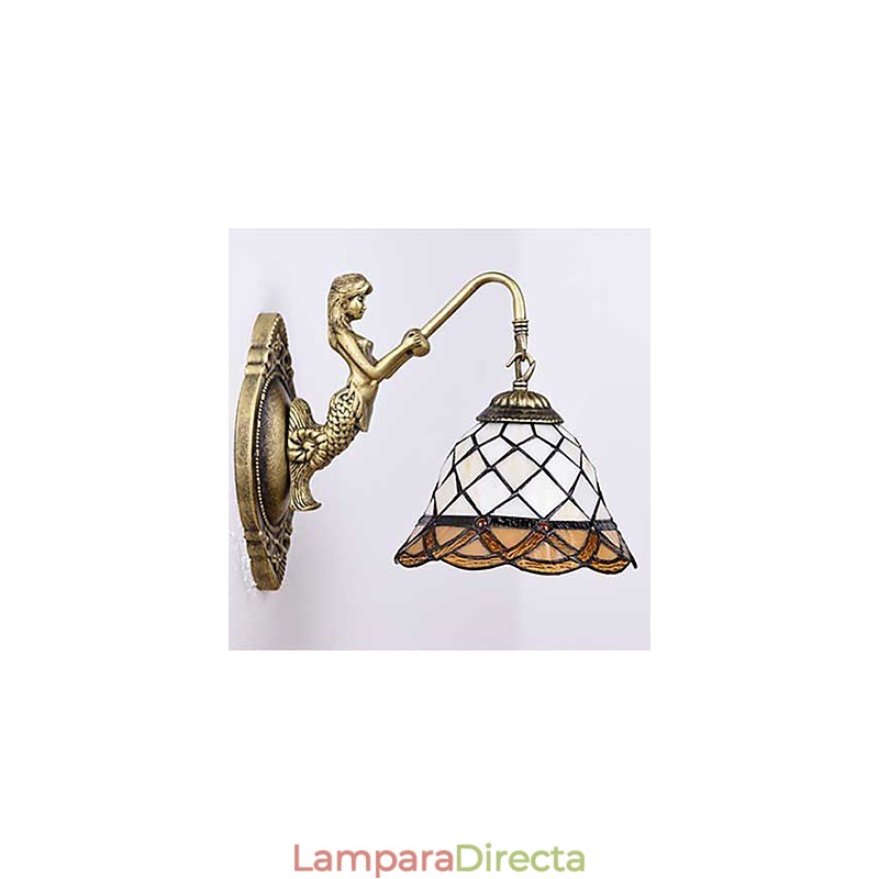 Lámpara de pared de hierro forjado creativa, estilo rural, estilo europeo, con luces de cristal