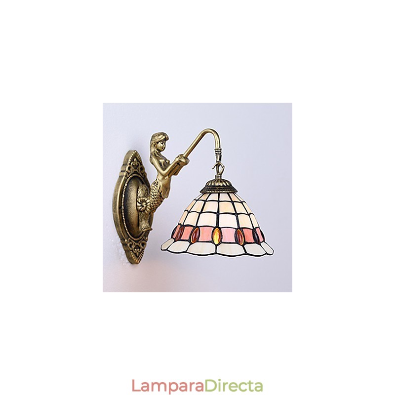 Lámpara de pared de hierro forjado creativa, estilo rural, estilo europeo, con luces de cristal