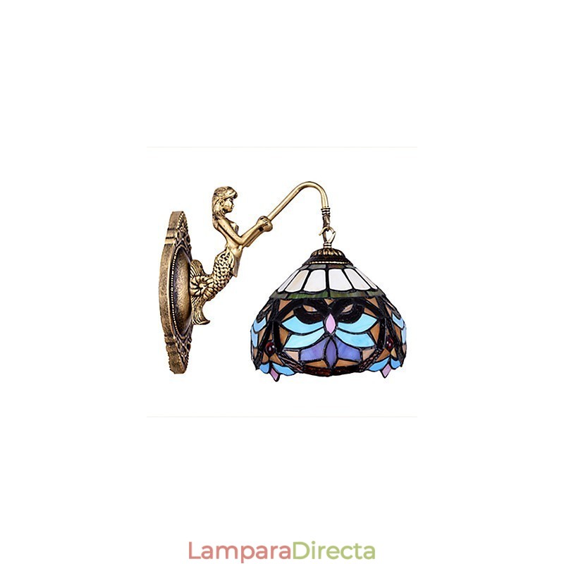 Lámpara de pared de hierro forjado creativa, estilo rural, estilo europeo, con luces de cristal