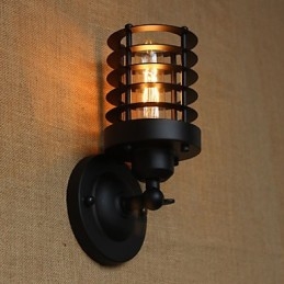 Aplique de pared decorativo retro sencillo y elegante de color negro para mesita de noche, pasillo, escalera y balcón.