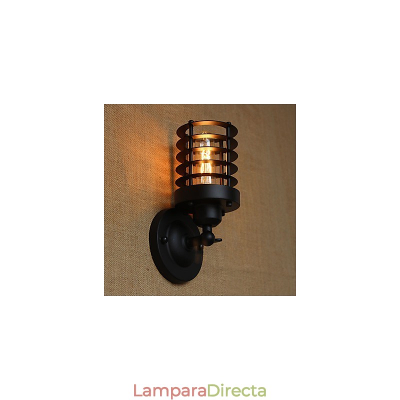 Aplique de pared decorativo retro sencillo y elegante de color negro para mesita de noche, pasillo, escalera y balcón.