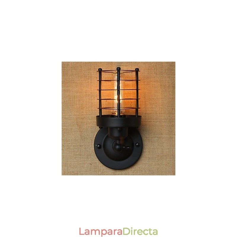 Aplique de pared decorativo retro sencillo y elegante de color negro para mesita de noche, pasillo, escalera y balcón.