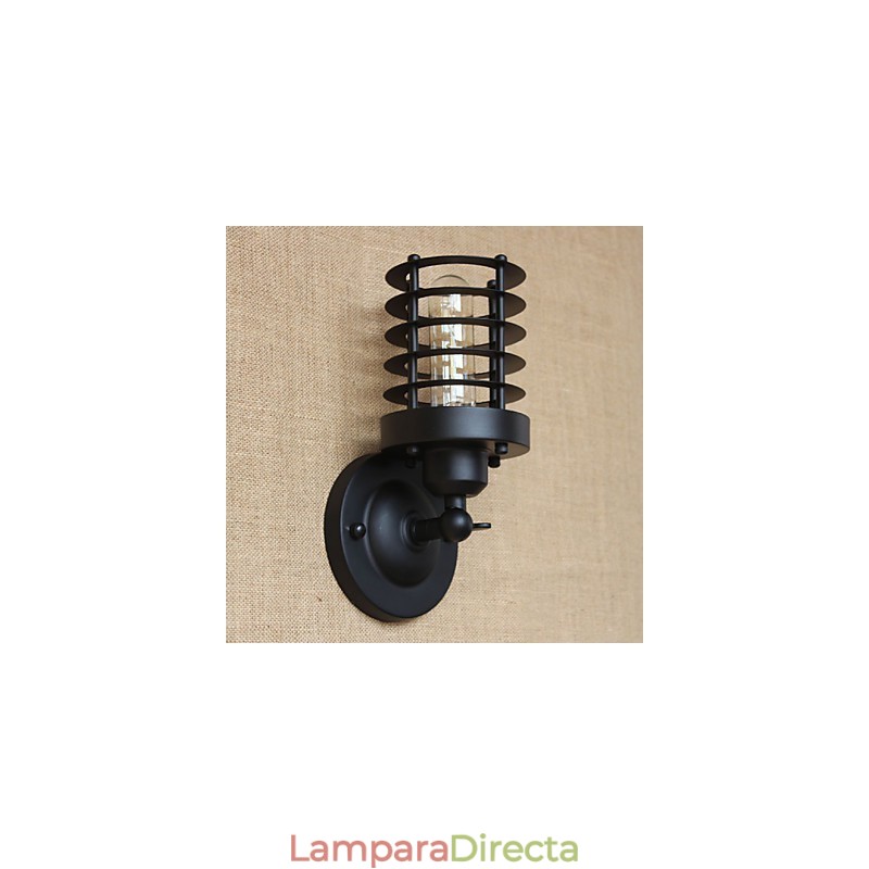 Aplique de pared decorativo retro sencillo y elegante de color negro para mesita de noche, pasillo, escalera y balcón.