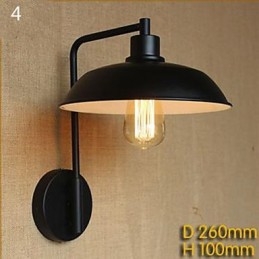 Lámpara de pared contemporánea y contratada para pasillo, balcón, porche, almacén, decoración de hierro forjado