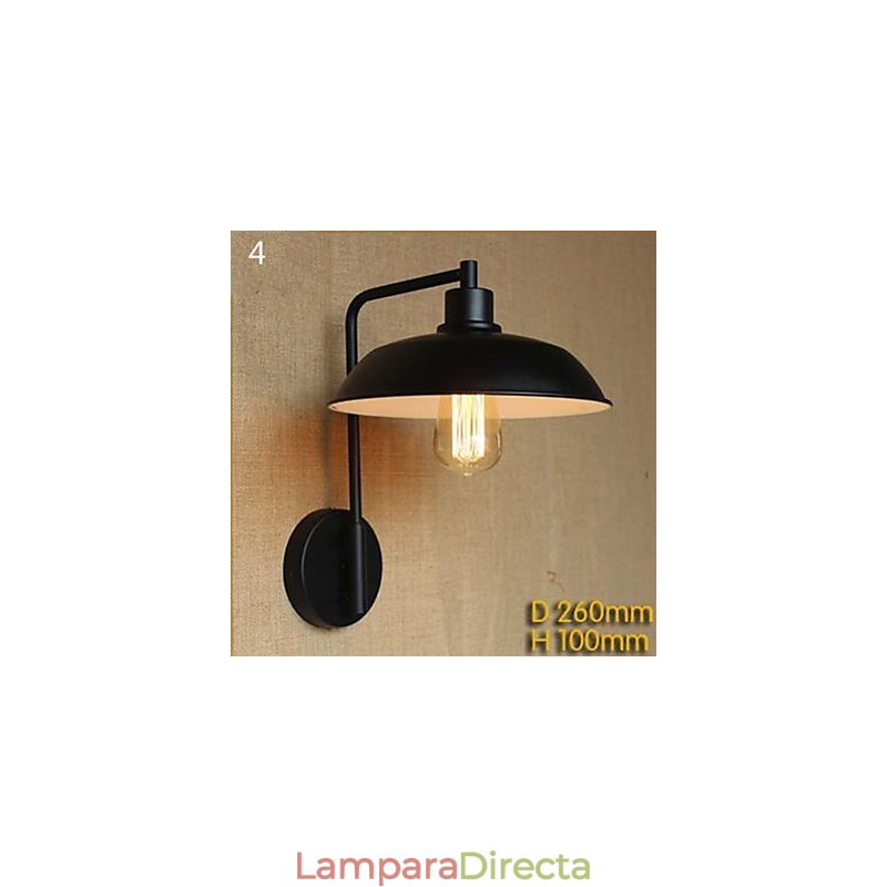 Lámpara de pared contemporánea y contratada para pasillo, balcón, porche, almacén, decoración de hierro forjado
