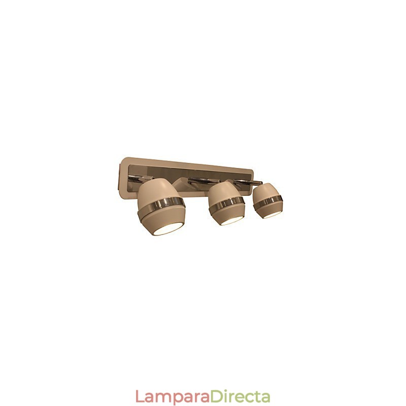 Lámparas de pared modernas esféricas cromadas para baño con 3 luces