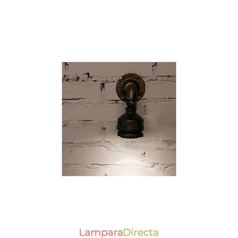Lámpara de pared de hierro forjado con diseño de tubería de agua, estilo industrial vintage, para iluminación interior del hogar.