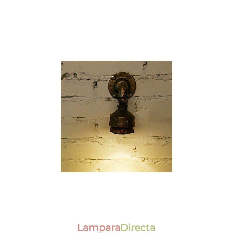 Lámpara de pared de hierro forjado con diseño de tubería de agua, estilo industrial vintage, para iluminación interior del hogar.