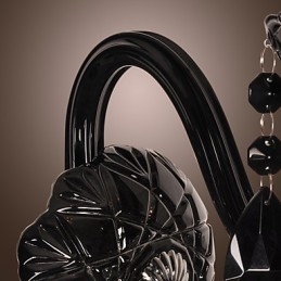 Lámpara de pared de cristal negro con bombilla de vela