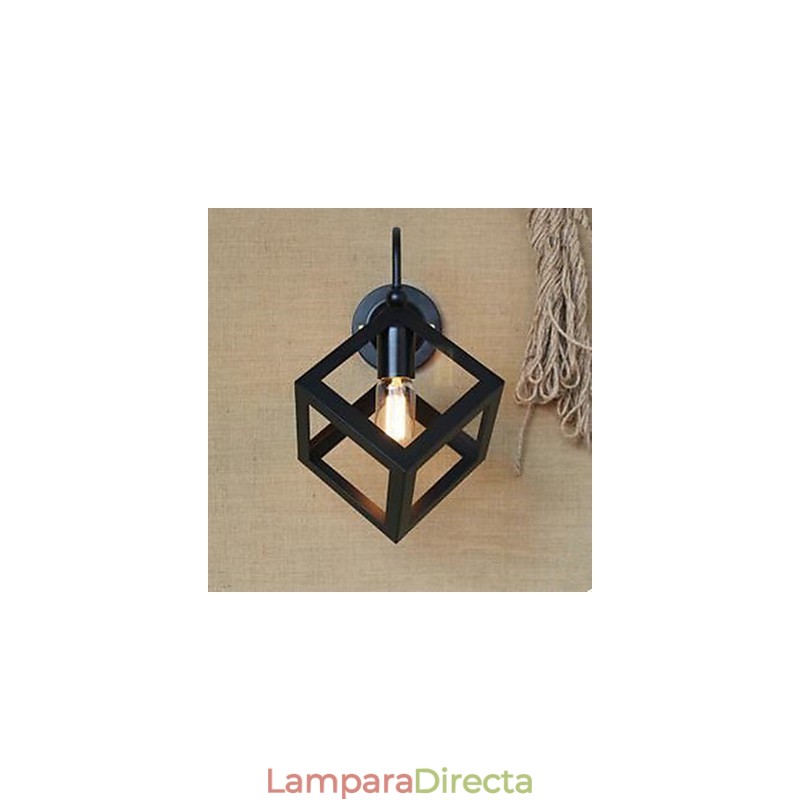 Lámpara de pared decorativa para ventana cuadrada industrial Xuan con escalera para bar, tienda de ropa y restaurante.