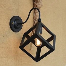 Lámpara de pared decorativa para ventana cuadrada industrial Xuan con escalera para bar, tienda de ropa y restaurante.