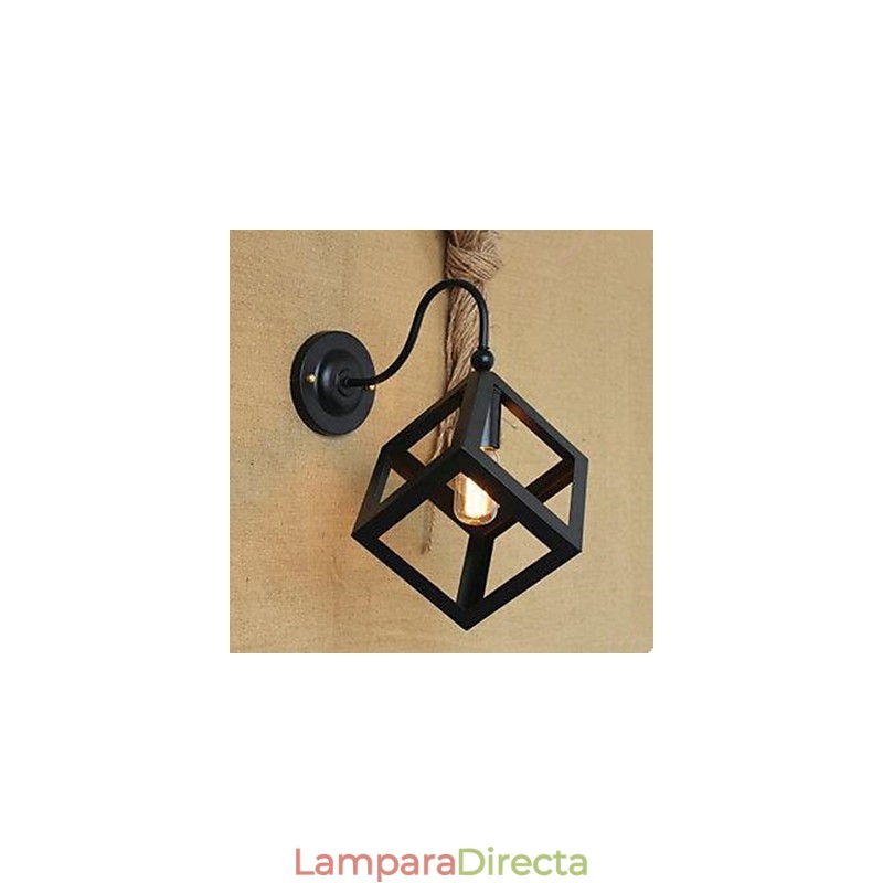 Lámpara de pared decorativa para ventana cuadrada industrial Xuan con escalera para bar, tienda de ropa y restaurante.