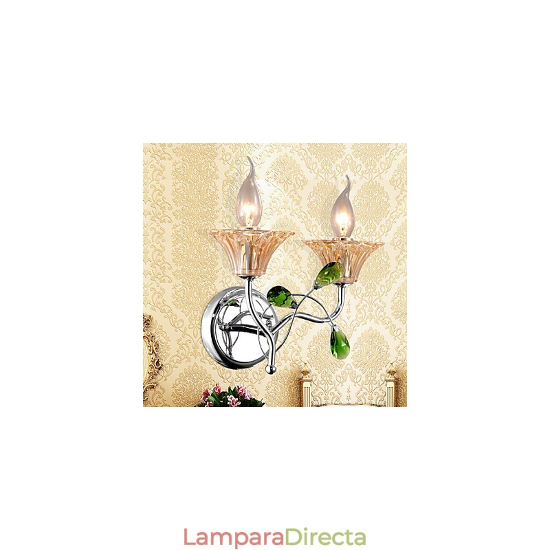 Apliques de pared Iluminación de baño Lámparas de pared de vela Cristal Moderno Contemporáneo Metal