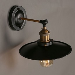 Lámpara de pared nórdica creativa de un solo cabezal con paraguas negro que restaura formas antiguas.