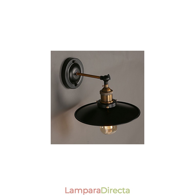 Lámpara de pared nórdica creativa de un solo cabezal con paraguas negro que restaura formas antiguas.