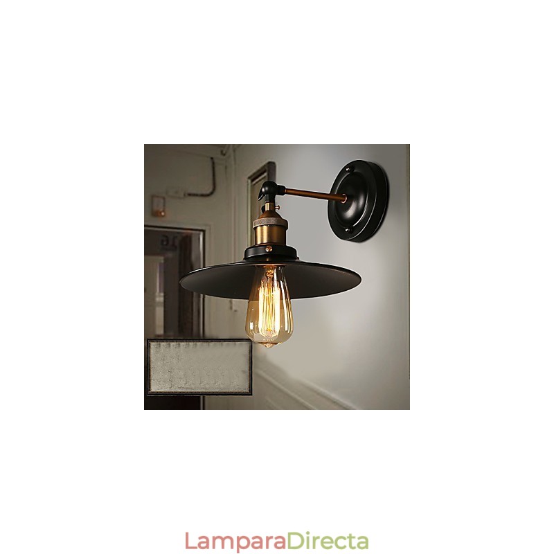 Lámpara de pared nórdica creativa de un solo cabezal con paraguas negro que restaura formas antiguas.