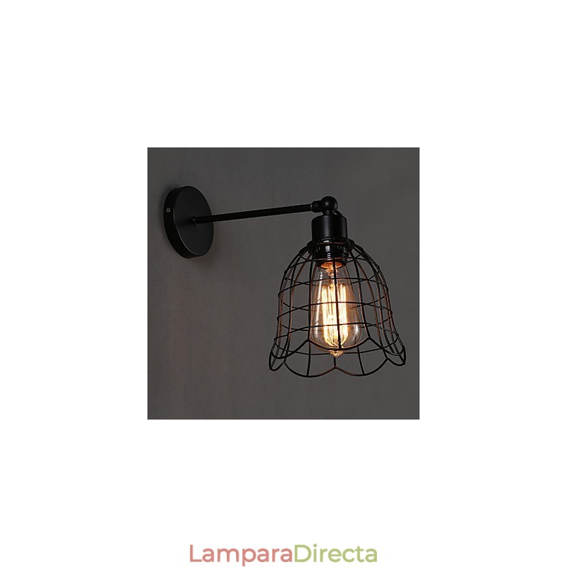 Lámpara de pared industrial de un solo cabezal, estilo europeo, de hierro forjado.