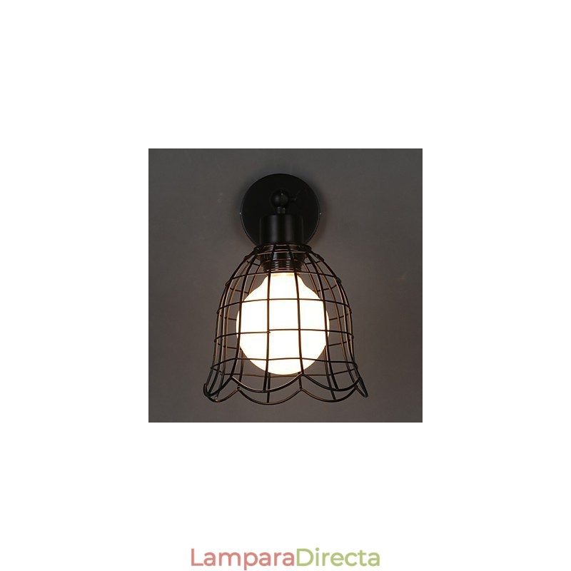 Lámpara de pared industrial de un solo cabezal, estilo europeo, de hierro forjado.