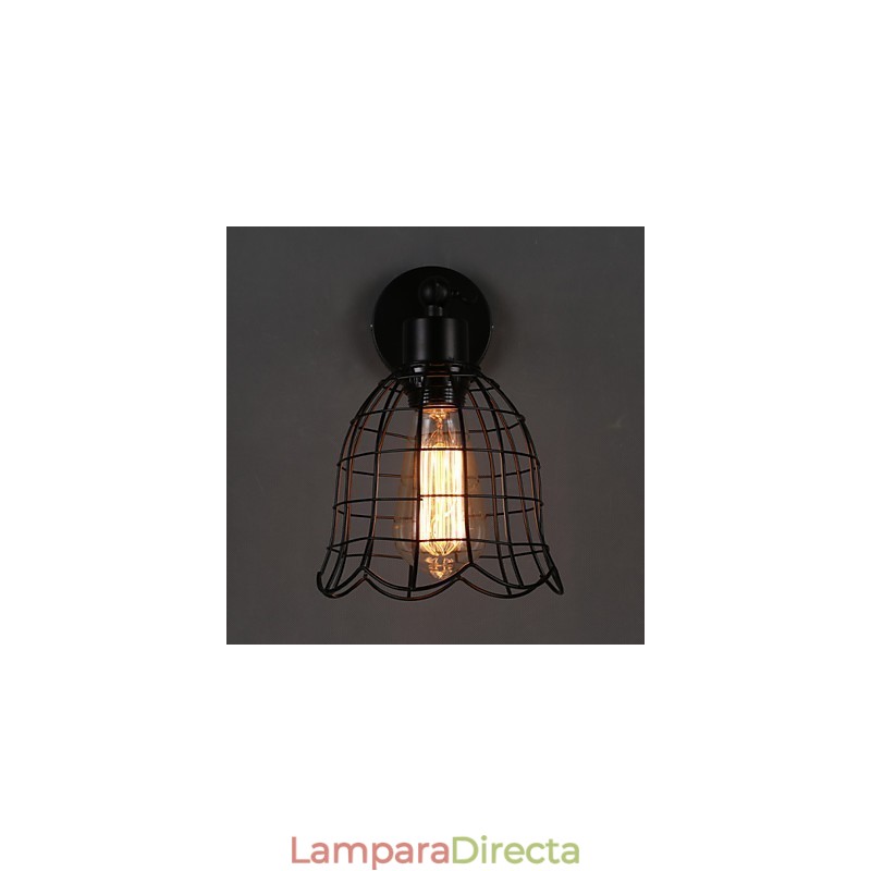 Lámpara de pared industrial de un solo cabezal, estilo europeo, de hierro forjado.