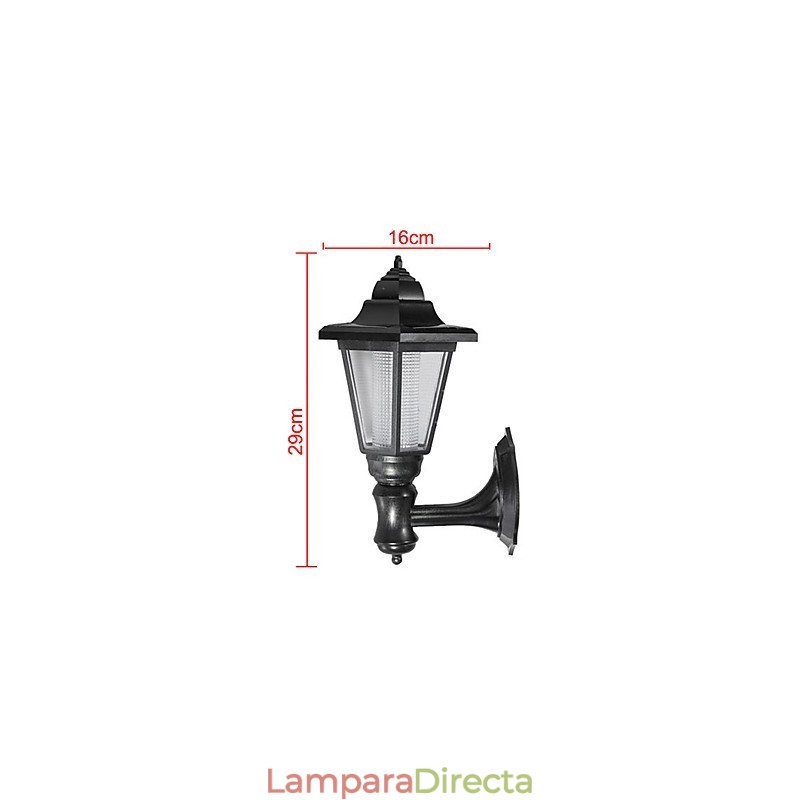 Lámpara de pared de seguridad para jardín, patio, camino, paisaje, con energía solar