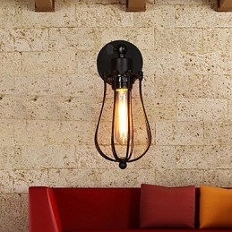 Lámpara de pared decorativa de hierro forjado con personalidad creativa y diseño retro de pomelo
