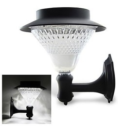Lámpara de luz solar para exteriores, color blanco, para pared, para jardín, patio, puerta, camino