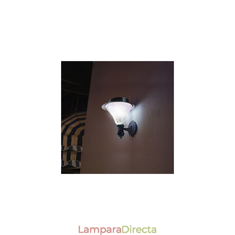 Lámpara de luz solar para exteriores, color blanco, para pared, para jardín, patio, puerta, camino