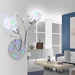 Lámpara de pared de cristal creativa contemporánea y contraída con flores creativas
