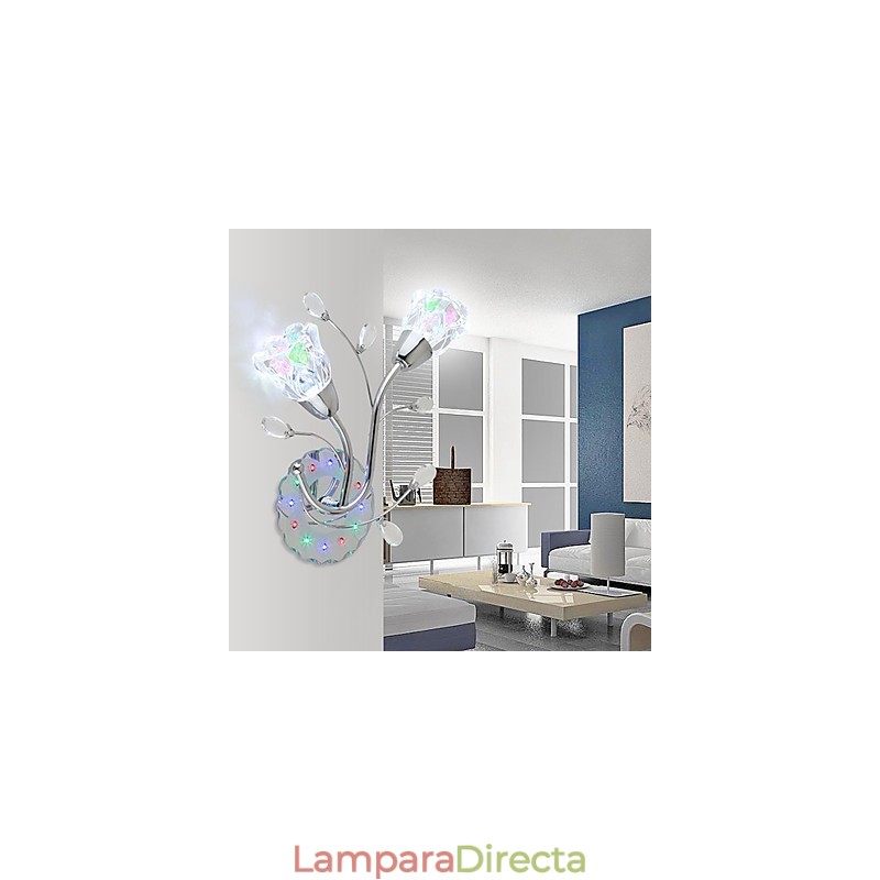 Lámpara de pared de cristal creativa contemporánea y contraída con flores creativas