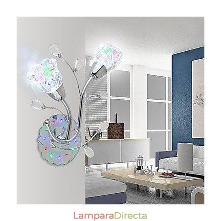 Lámpara de pared de cristal creativa contemporánea y contraída con flores creativas Lámpara de pared de cristal creativa contemporánea y contraída con flores creativas