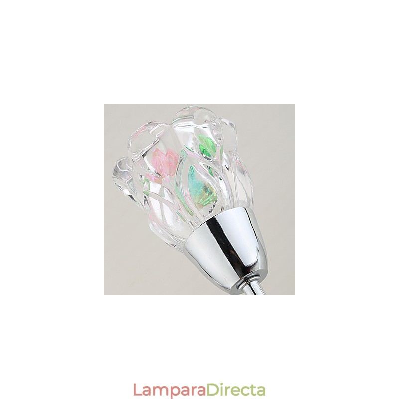 Lámpara de pared de cristal creativa contemporánea y contraída con flores creativas