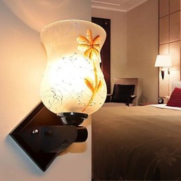 Lámpara de pared creativa de madera maciza para dormitorio, iluminación de cabecera de cama.