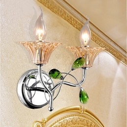 Lámpara de pared de cristal de estilo europeo, creativa, contemporánea y concisa.