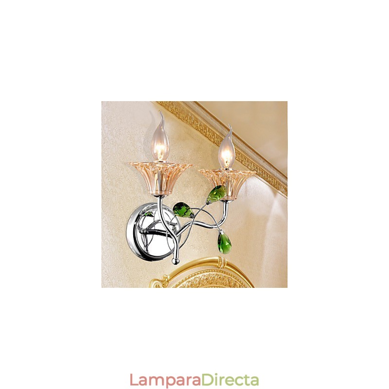 Lámpara de pared de cristal de estilo europeo, creativa, contemporánea y concisa.