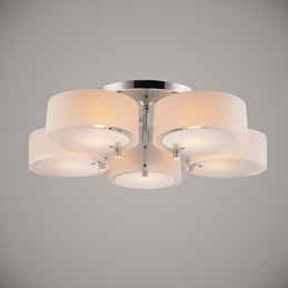 Lámpara de techo moderna contemporánea de 5 luces de metal con montaje empotrado