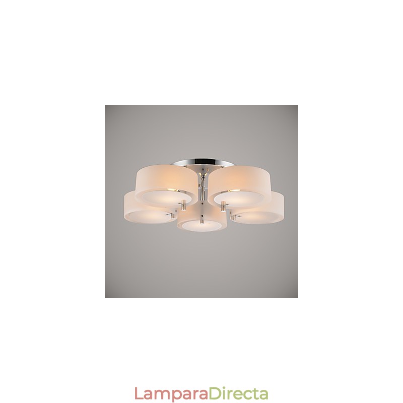 Lámpara de techo moderna contemporánea de 5 luces de metal con montaje empotrado